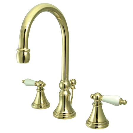 Kingston Brass 8" Widespread Bathroom Faucet, Polished Brass KS2982PL